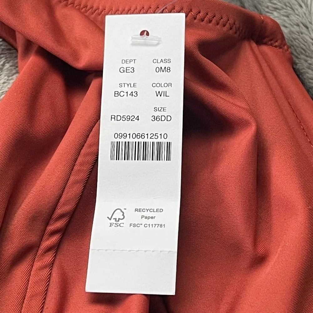 J. Crew Cross-back underwire bikini top Wildfire Red Women's Size 36DD NWT